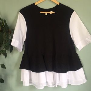 Moth Layered Peplum Sweater/Shirt